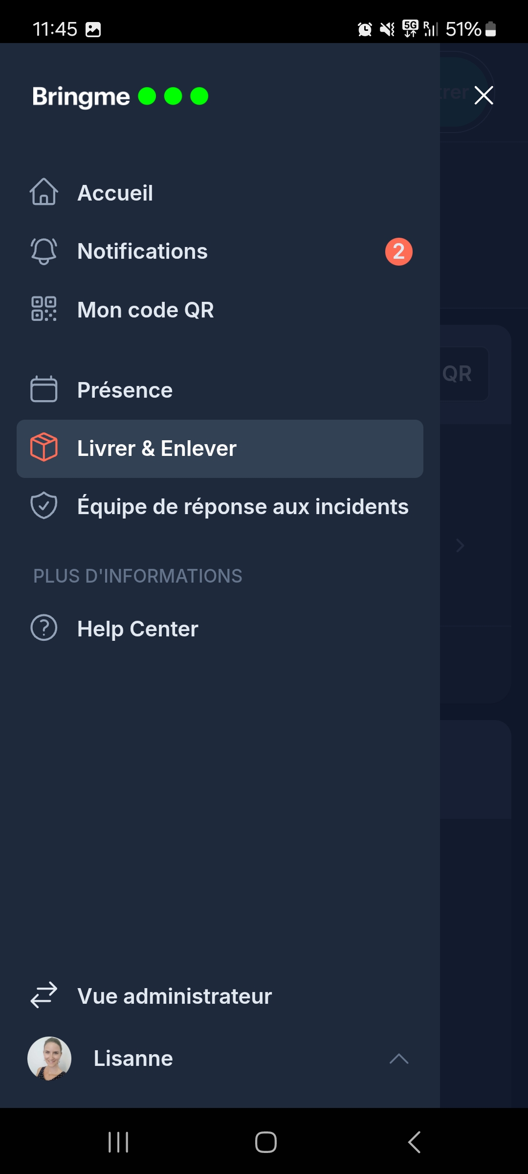 Livrer et enlever dans la Bringme App