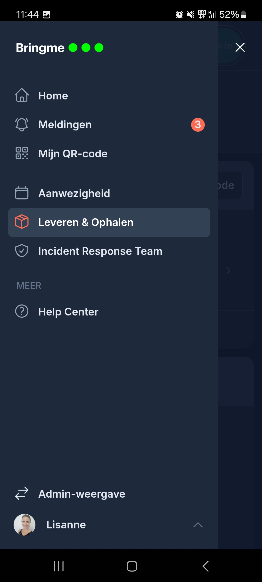 Leveren en ophalen in de Bringme App
