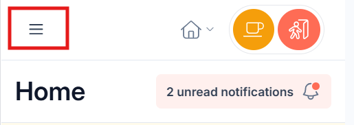 The three lines at the top left of the Bringme App