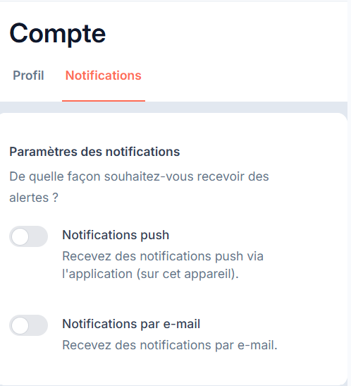 paramétrer les notifications